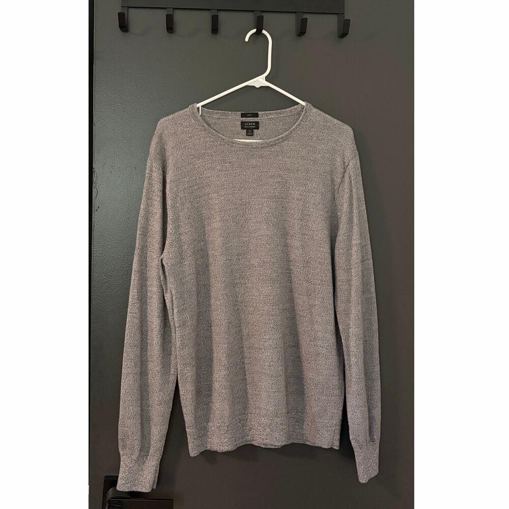 J. Crew 100% Merino Wool Gray Slim Fit Sweater